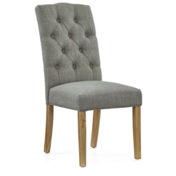 Ascot Grey Button Back Upholstered Dining Chair Pair - thumbnail 2