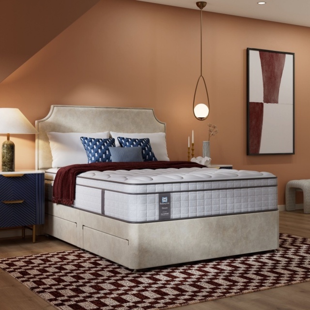 Sealy Nelson Plush Mattress and Divan Set - 180cm Super King - 22 Drawers - image 1