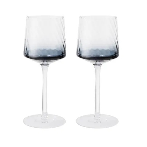 Denby Fluted Wine Glass Set of 2 - Blue - image 1