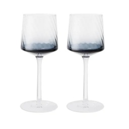 Denby Fluted Wine Glass Set of 2 - Blue - thumbnail 1
