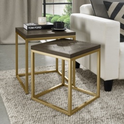 Vancouver Fumed Oak Nest Of Lamp Tables - thumbnail 1