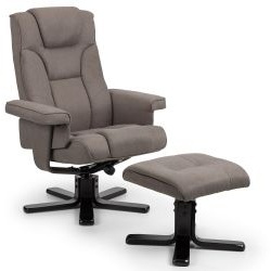 Julian Bowen Malmo Swivel Recliner Chair and Stool Set - Grey - thumbnail 3