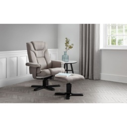 Julian Bowen Malmo Swivel Recliner Chair and Stool Set - Grey - thumbnail 2