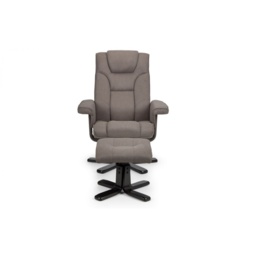 Julian Bowen Malmo Swivel Recliner Chair and Stool Set - Grey - thumbnail 4