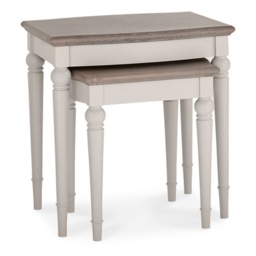 Montreal Nest of Tables - Grey Washed Oak and Soft Grey - thumbnail 2