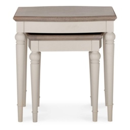 Montreal Nest of Tables - Grey Washed Oak and Soft Grey