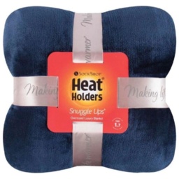 Heat Holder Fleece Blanket/Throw - Navy - thumbnail 3