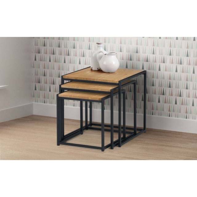 Julian Bowen Tribeca Nest Of 3 Tables - Euro Oak - image 1