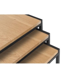 Julian Bowen Tribeca Nest Of 3 Tables - Euro Oak - thumbnail 3
