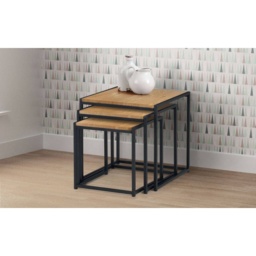 Julian Bowen Tribeca Nest Of 3 Tables - Euro Oak