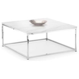 Julian Bowen Scala Square Marble Top Coffee Table - White - thumbnail 2