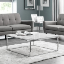 Julian Bowen Scala Square Marble Top Coffee Table - White - thumbnail 1