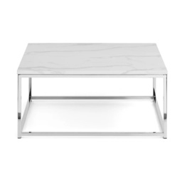 Julian Bowen Scala Square Marble Top Coffee Table - White - thumbnail 3