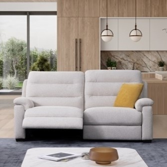 Nelson 2 Seater Fabric Sofa With 2 Power Recliners and Lumbar Support - image 1