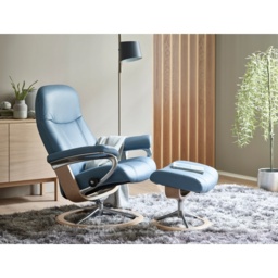 Stressless Consul Chair With Signature Base - Large - Fabric - With Footstool - thumbnail 2