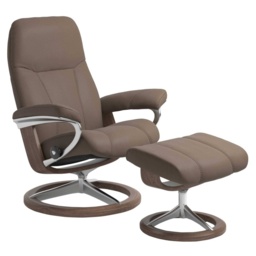 Stressless Consul Chair With Signature Base - Large - Fabric - With Footstool - thumbnail 3