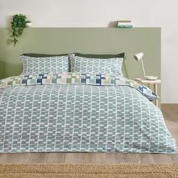 Catherine Lansfield Bryson Duvet Set - Blue - Double - thumbnail 3