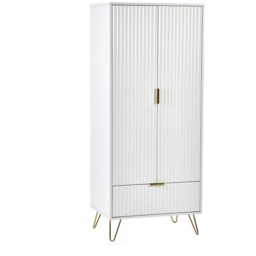Julian Bowen Murano 2 Door 1 Drawer Wardrobe - Matt White - thumbnail 4