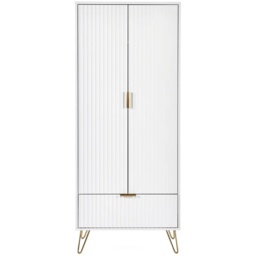 Julian Bowen Murano 2 Door 1 Drawer Wardrobe - Matt White - thumbnail 2