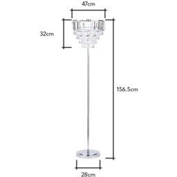 BHS Paladina Floor Lamp - Chrome/Clear - thumbnail 2