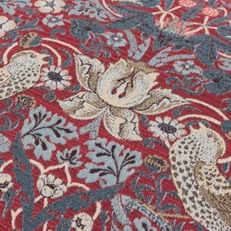 Morris and Co Strawberry Thief Jacquard Feather Cushion 55cm - Berry - thumbnail 3