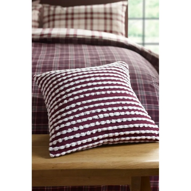 Catherine Lansfield Stab Stitch Cushion 43cm - Plum - image 1