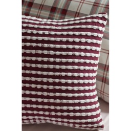 Catherine Lansfield Stab Stitch Cushion 43cm - Plum - thumbnail 4