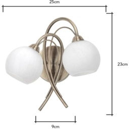 BHS Soni Wall Light - Antique Brass/Alabaster - thumbnail 2