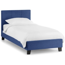 Julian Bowen Rialto Bed - Dark Blue Linen - 135cm Double - thumbnail 2