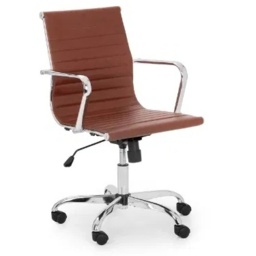 Julian Bowen Gio Office Chair - Brown and Chrome - thumbnail 2