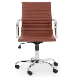 Julian Bowen Gio Office Chair - Brown and Chrome