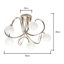 BHS Soni Large 5 Light Flush Ceiling Light - Antique Brass - thumbnail 2