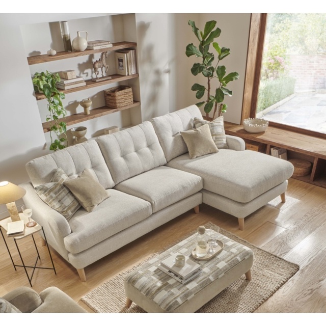 Reya Large 4 Seater Chaise Sofa in Fabric - LHF - Fabric Grade C - image 1