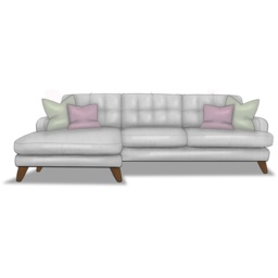 Reya Large 4 Seater Chaise Sofa in Fabric - LHF - Fabric Grade C - thumbnail 2