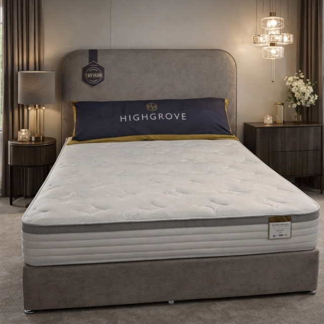 Highgrove Euston 1500 Mattress and Divan Set With Headboard - 180cm Super King - No Storage - Floor Standing Headboard - image 1