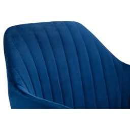 Julian Bowen Kahlo Velvet Swivel Office Chair - Blue/Chrome - thumbnail 5