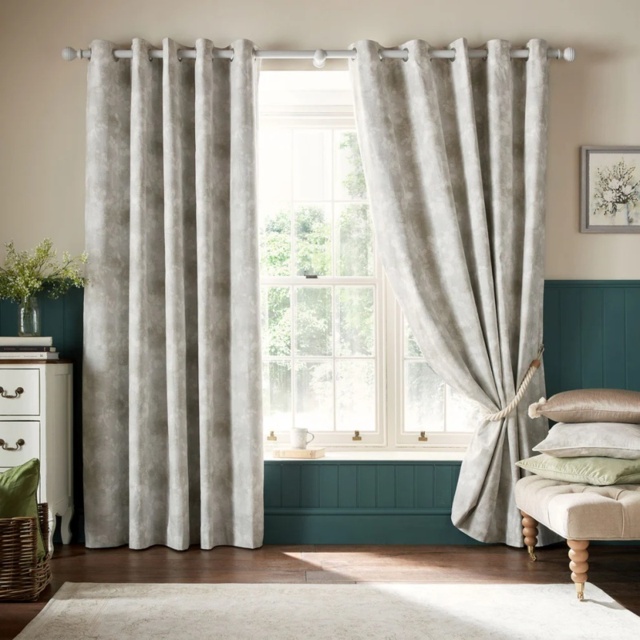 Laura Ashley Millhayes Blackout Eyelet Curtains - Natural - W 64 x D 54 - image 1