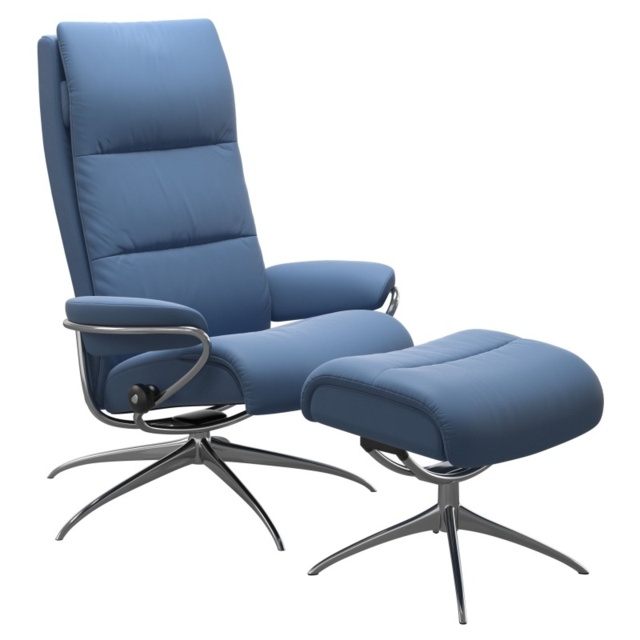 Stressless Tokyo High Back Chair With Star Base - High Base - Paloma Leather - With Footstool - image 1