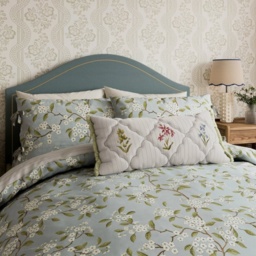 Sanderson National Trust Damson Blossom Duvet Set - Porcelain - Double - thumbnail 2