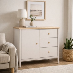 Caldecott Small Sideboard - Light Oak/Stone Grey - thumbnail 1