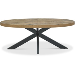Winnipeg Rustic Oak Oval Coffee Table - thumbnail 2