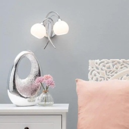 BHS Soni Wall Light - Chrome/Opal - thumbnail 4