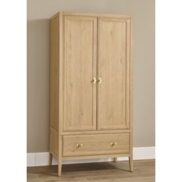 Illinois 2 Door Wardrobe With Drawer - Oak