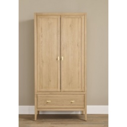 Illinois 2 Door Wardrobe With Drawer - Oak - thumbnail 2