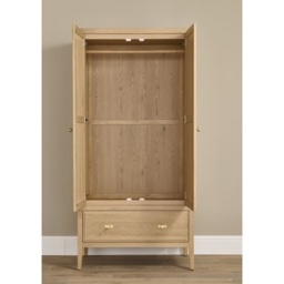 Illinois 2 Door Wardrobe With Drawer - Oak - thumbnail 3