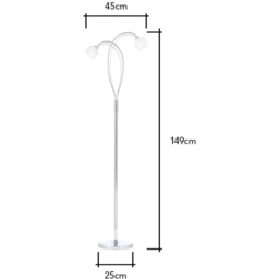 BHS Soni Floor Lamp - Chrome/Opal - thumbnail 2