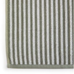 Christy Portobello Stripe Cotton Towel - Sage - Bath Towel - thumbnail 4