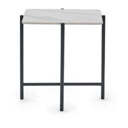 Julian Bowen Siena Marbled Sintered Stone Square Lamp Table - White - thumbnail 3