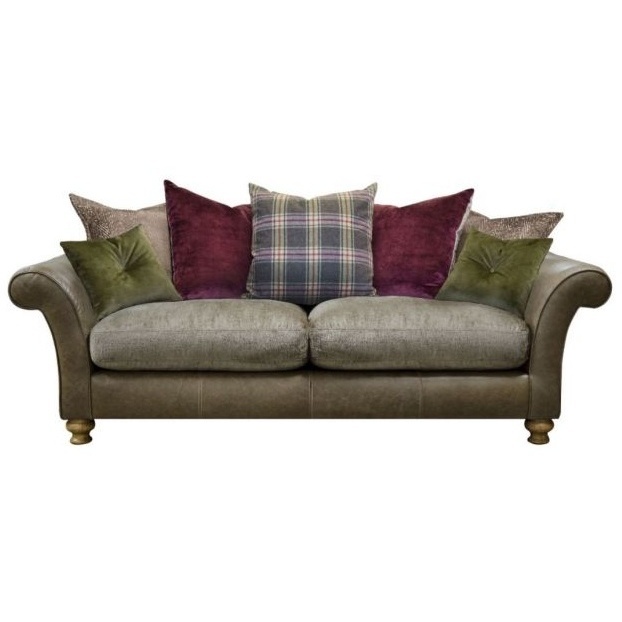 Milton 3 Seater Pillow Back Sofa - Leather Grade A - image 1