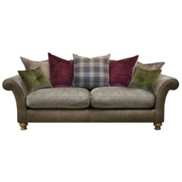 Milton 3 Seater Pillow Back Sofa - Leather Grade A